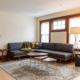 High-end mid-century modern interior restoration in Manchester-by-the-Sea with custom wood millwork.
